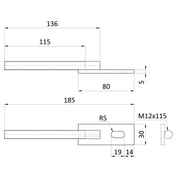 Kotvenie na plotové dielce, M12, dĺžka 185mm, šírka 30, dĺžka 5, žltý pozink Kotvenie na plotové dielce, M12, dĺžka 185mm, šírka 30, dĺžka 5, žltý pozink